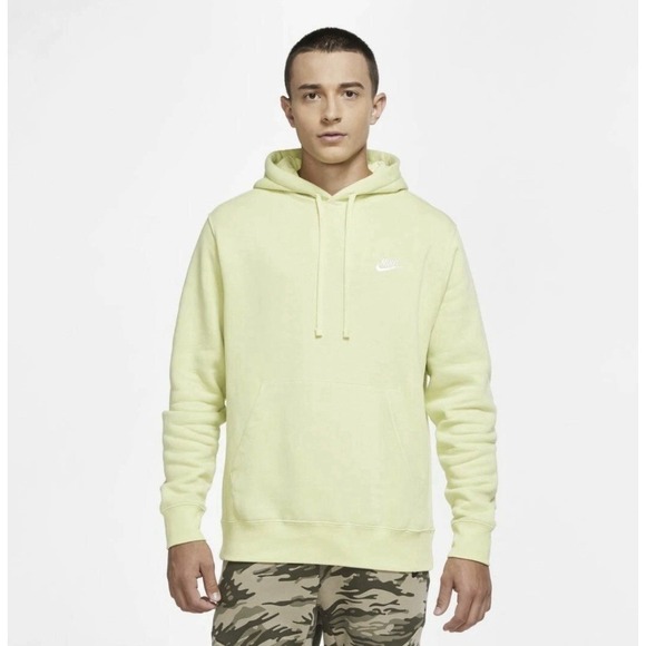 Nike Other - Nike Sportswear Club Fleece Long Sleeve Pullover Hoodie Sweatshirt Lemon Twist M